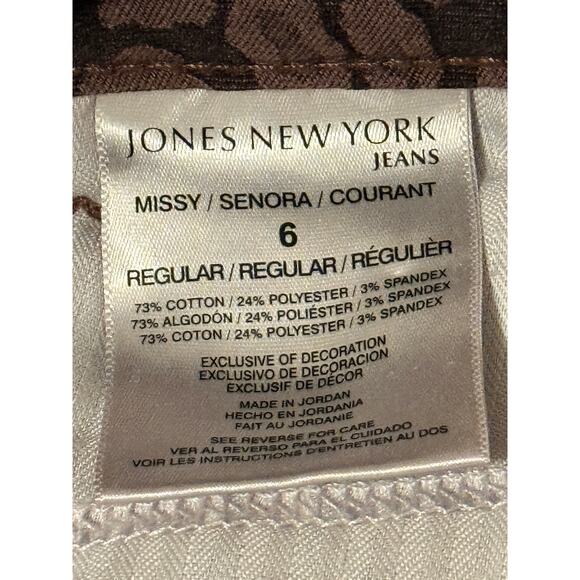 Jones New York Jeans Lexington Straight Animal Print, Size 6 - Picture 5 of 5